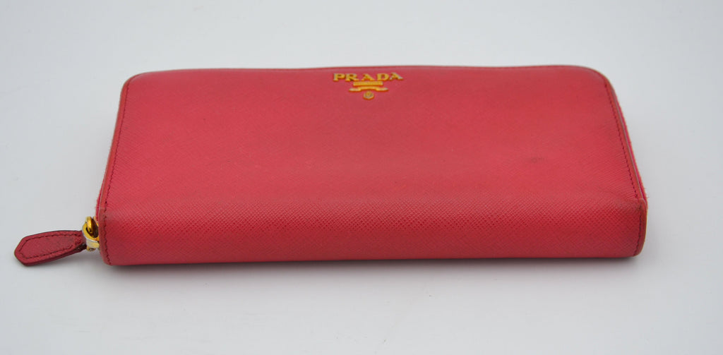 Portefeuille Zippé Prada En Cuir Saffiano
