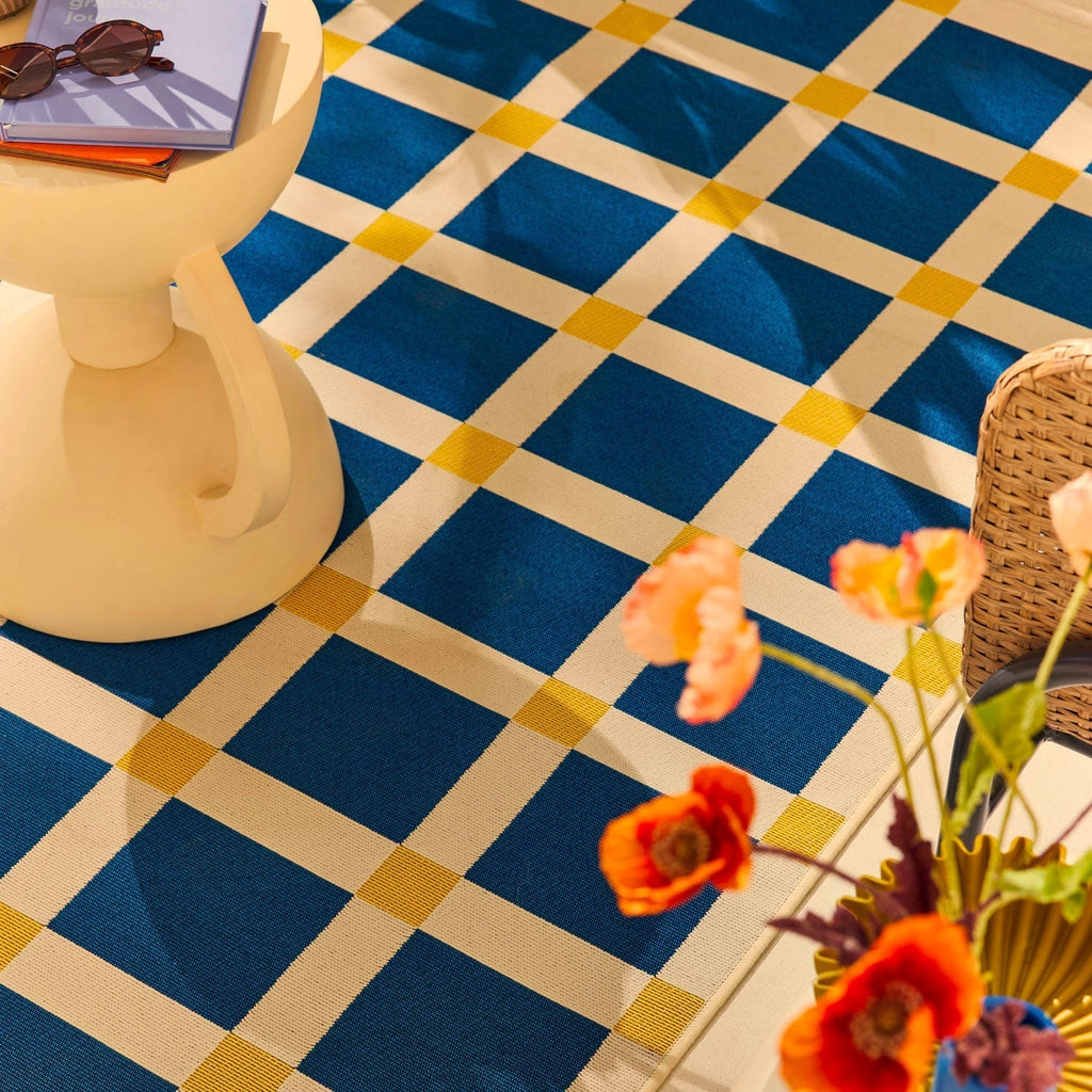 Positano - Tapis D'Extérieur - Polypropylène/Polyester - Bleu