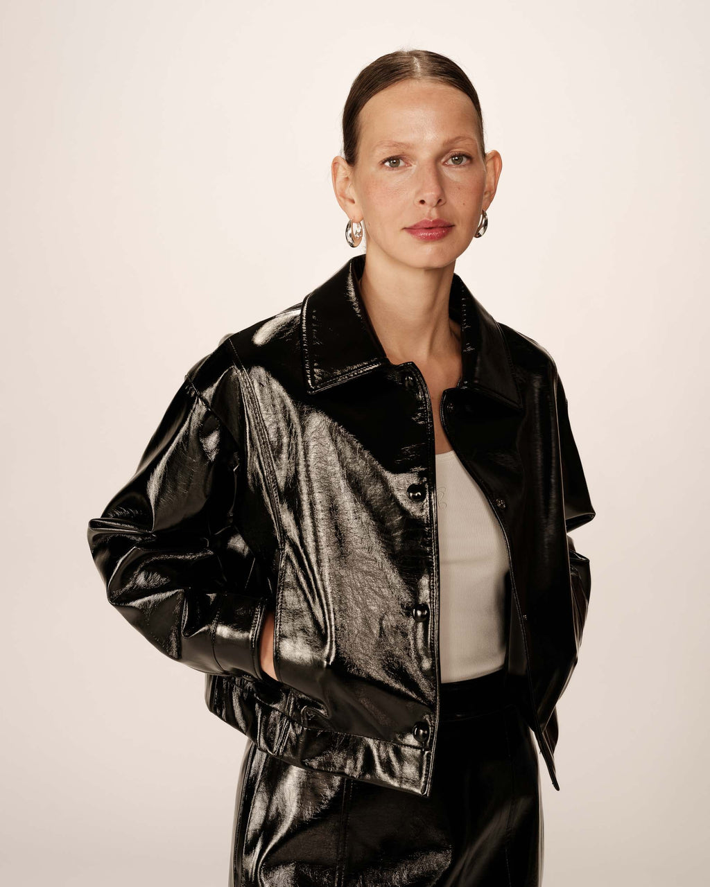 Veste Courte Noir Poudre
