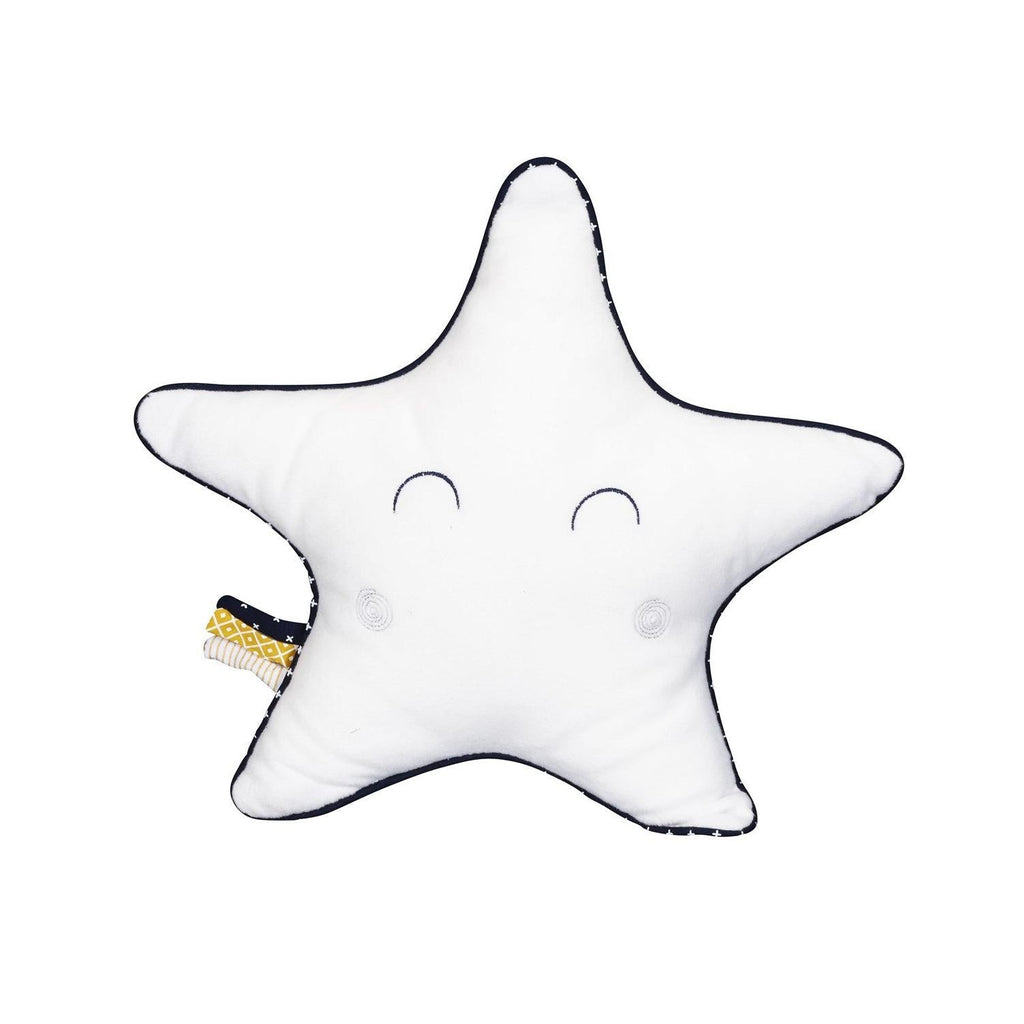 Coussin Étoile En Coton Blanc
