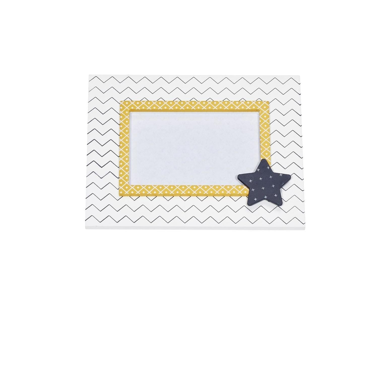 Cadre Photo Chevrons En Mdf Blanc