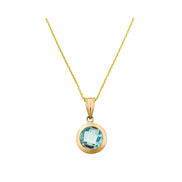 Pendentif "Extase" Or Jaune 375/1000 Pierre Skyblue