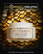 Présentation du pot Mystérieux Mille et Un Jours avec la mention : Dès 30 minutes effet lifting
