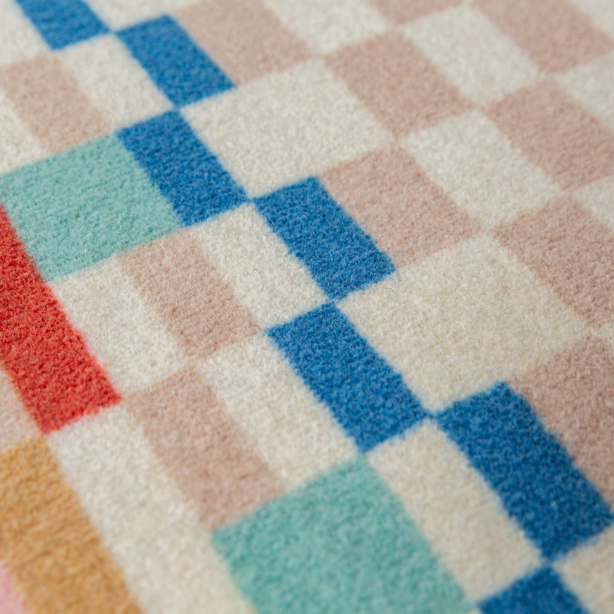 Checkered Border - Tapis De Couloir En Laine