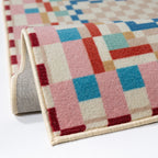Checkered Border - Tapis De Couloir En Laine