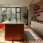 Checkered Border - Tapis De Couloir En Laine