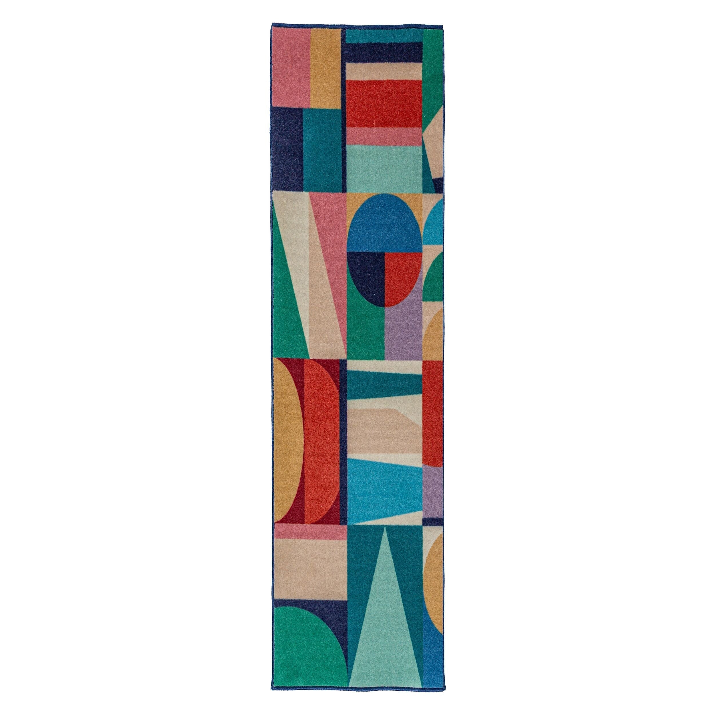 Patchwork Geo - Tapis De Couloir En Laine