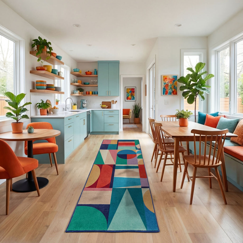 Patchwork Geo - Tapis De Couloir En Laine