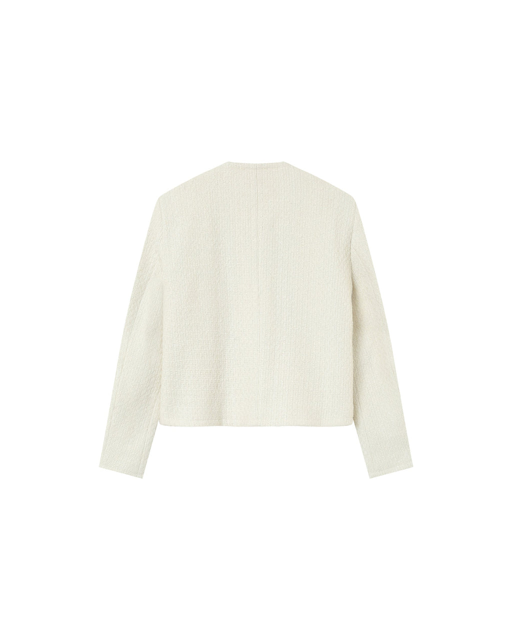 Veste Courte Sans Col Ecru Prune