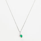 Pendentif "Belle Émeraude" D0,04/9 + E0,53/1 - Or Blanc