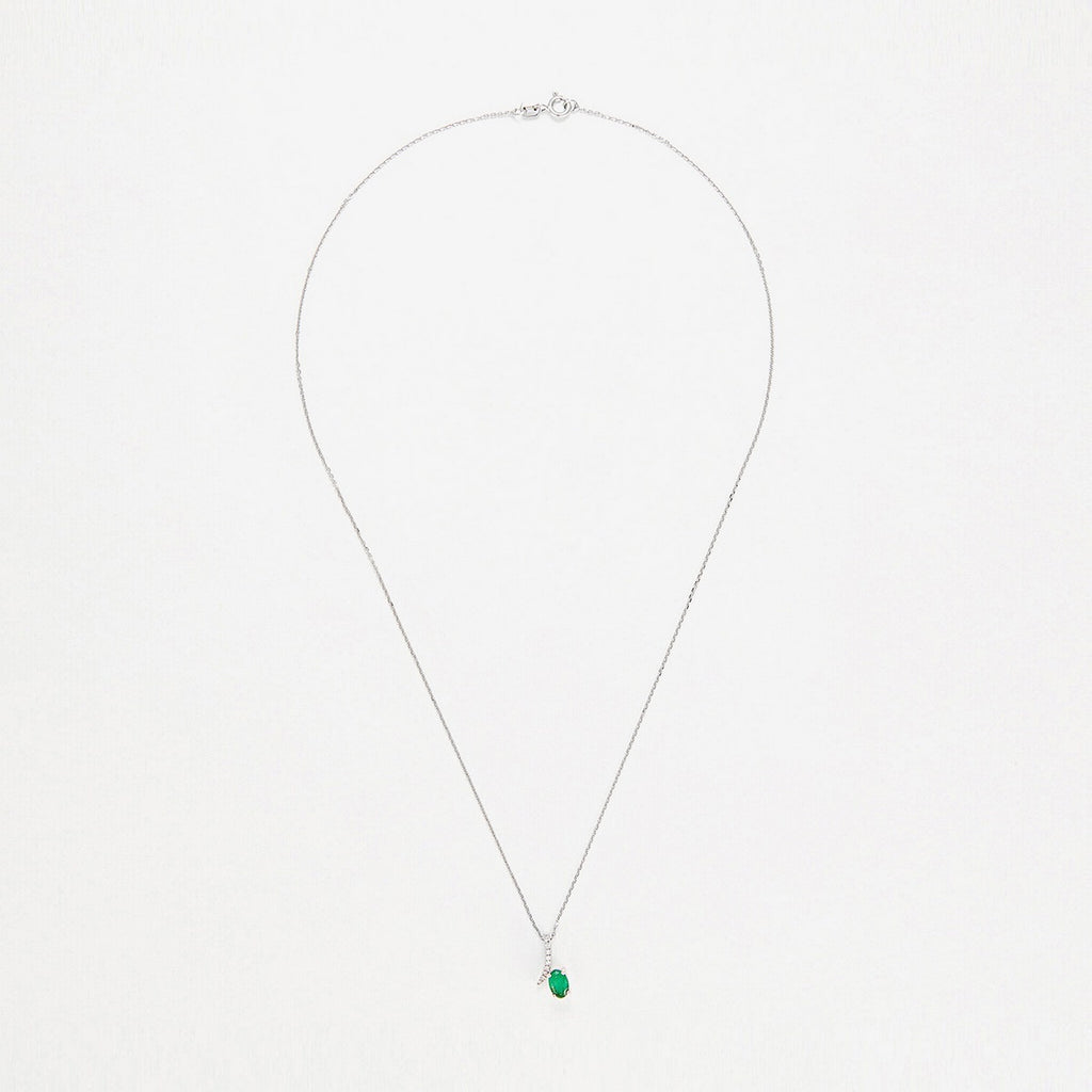 Pendentif "Belle Émeraude" D0,04/9 + E0,53/1 - Or Blanc