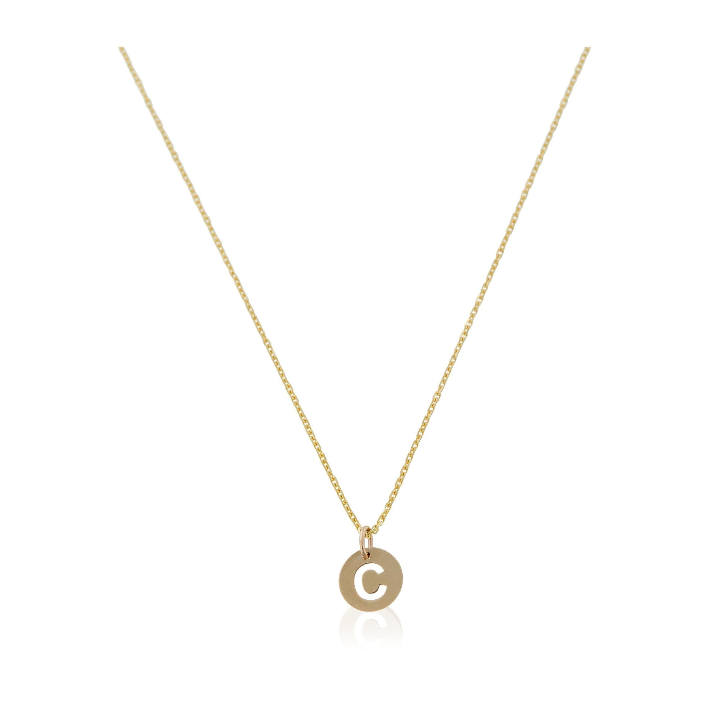 Pendentif "Lettre C Dorée" Or Jaune 375/1000