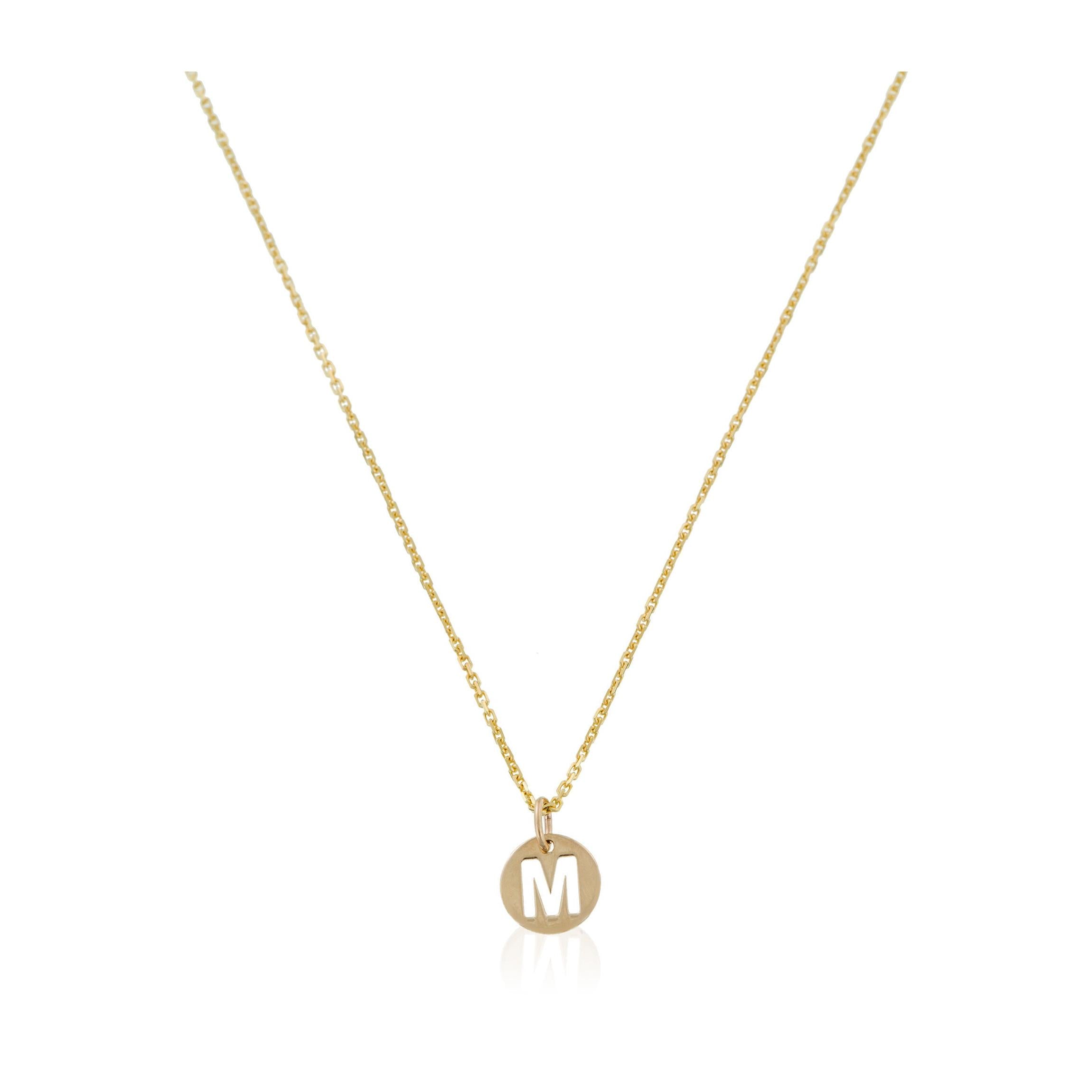 Pendentif "Lettre M Dorée" Or Jaune 375/1000