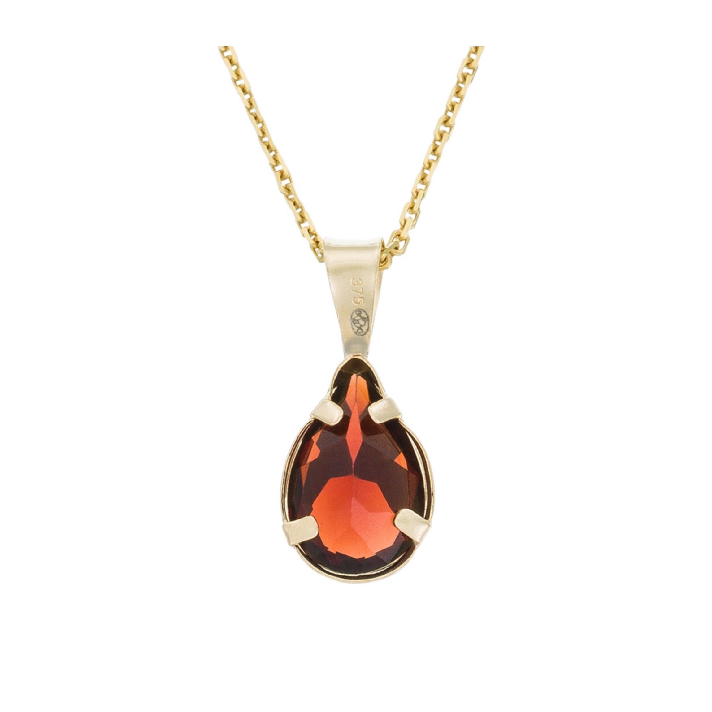 Pendentif Goutte Grenat 1,56Ct/1