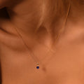 Pendentif "Puce 5Mm" Saphir Bleu: 0,70Ct/1