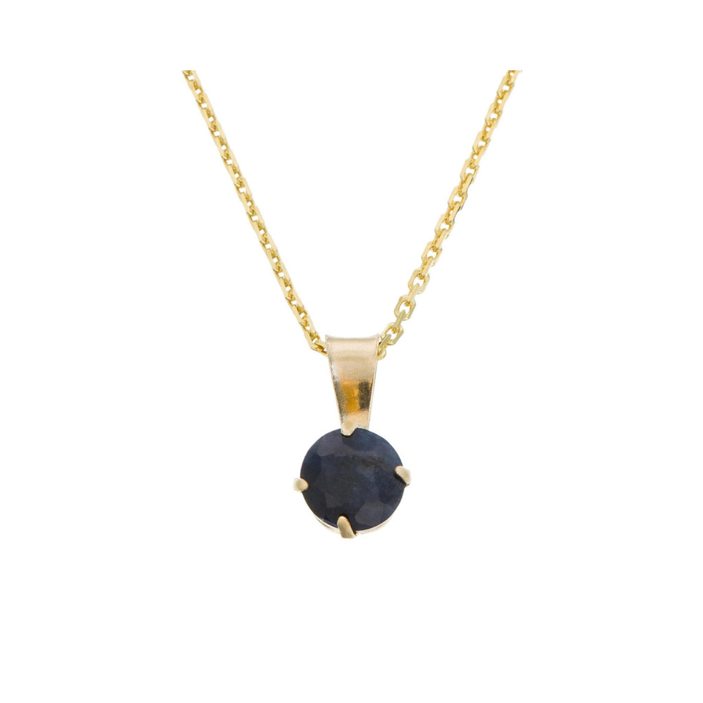 Pendentif "Puce 5Mm" Saphir Bleu: 0,70Ct/1