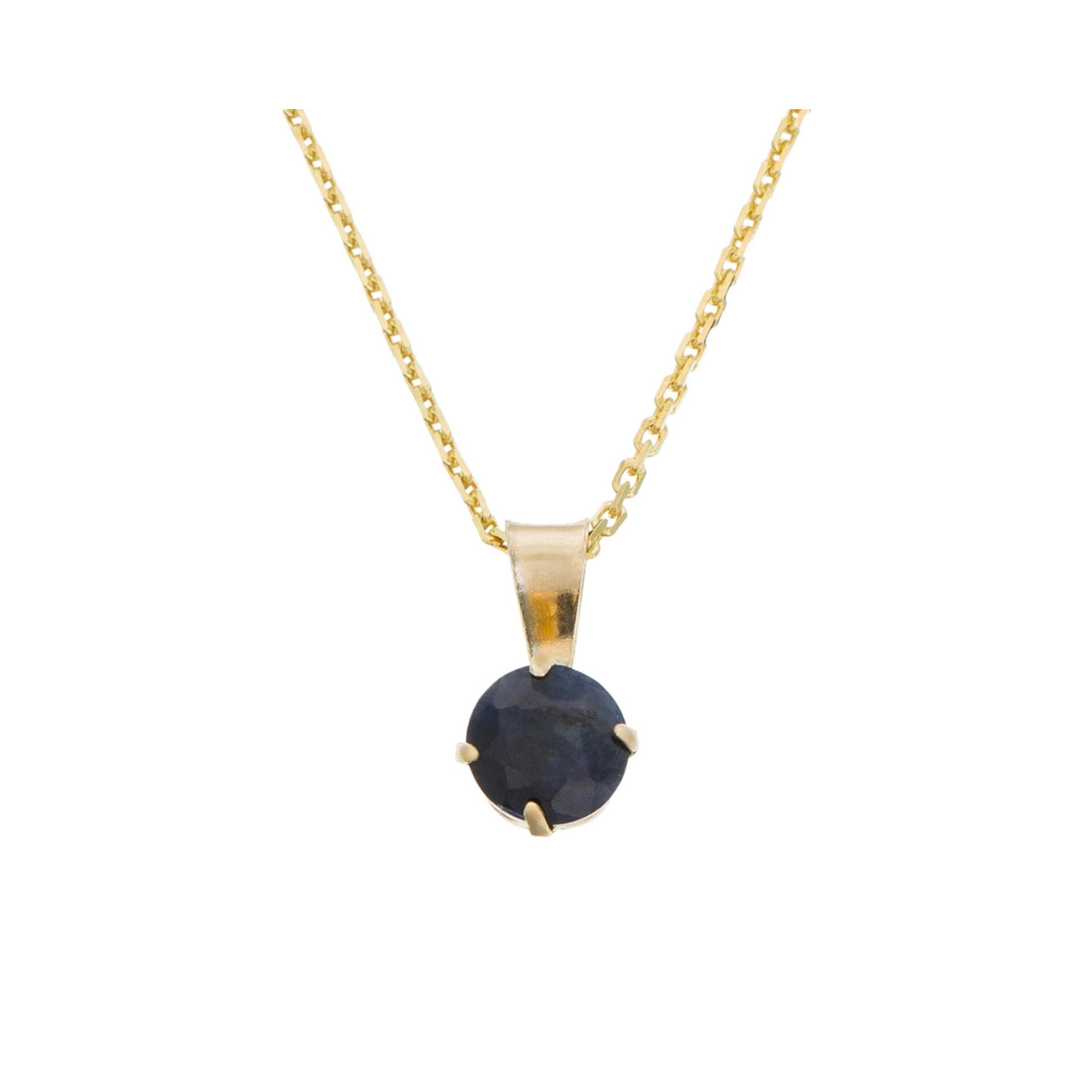 Pendentif "Puce 5Mm" Saphir Bleu: 0,70Ct/1