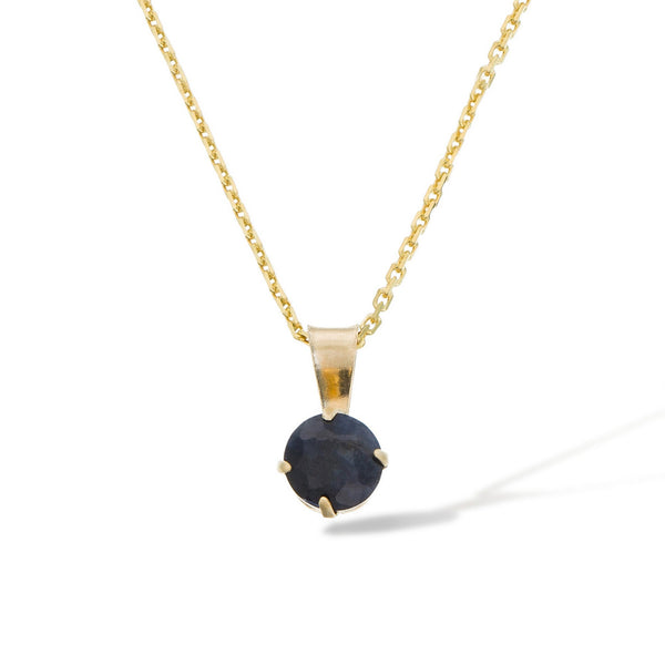 Pendentif "Puce 5Mm" Saphir Bleu: 0,70Ct/1