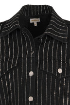 Veste Jeans - Strass Noir