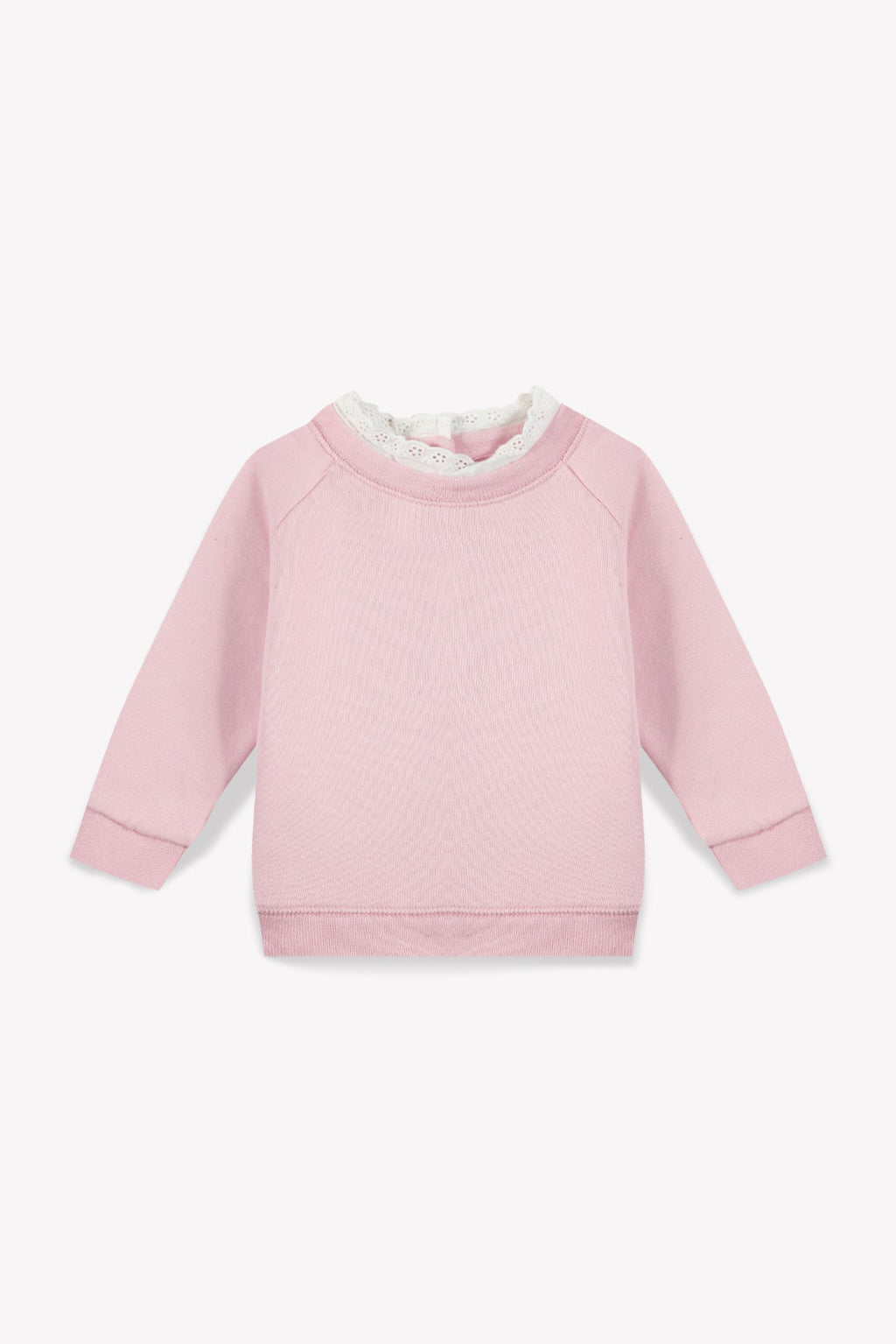Sweat - Bébé Molleton Col Dentelle Coton Bio