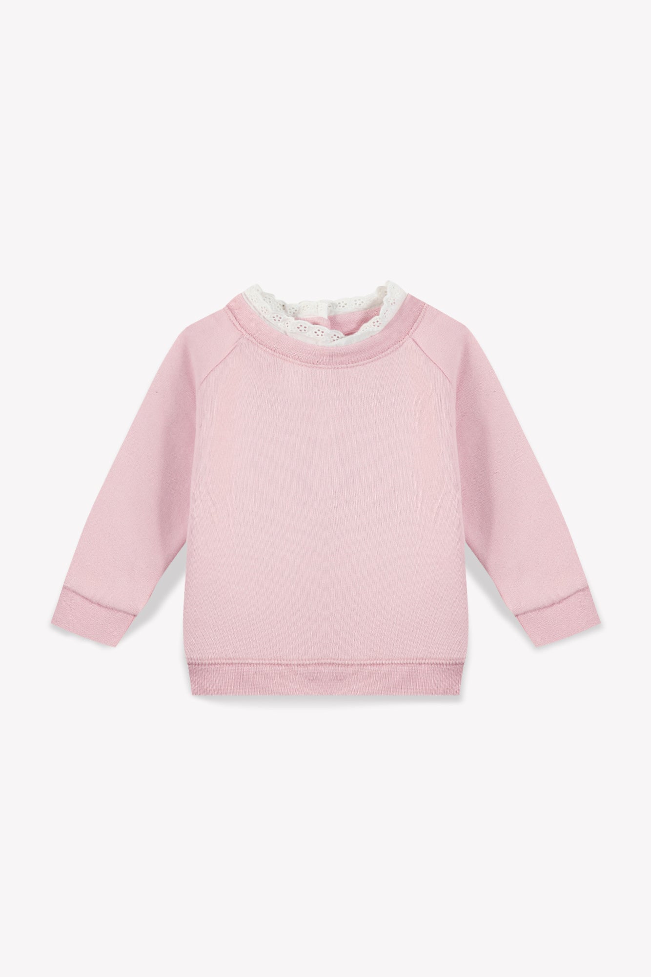 Sweat - Bébé Molleton Col Dentelle Coton Bio