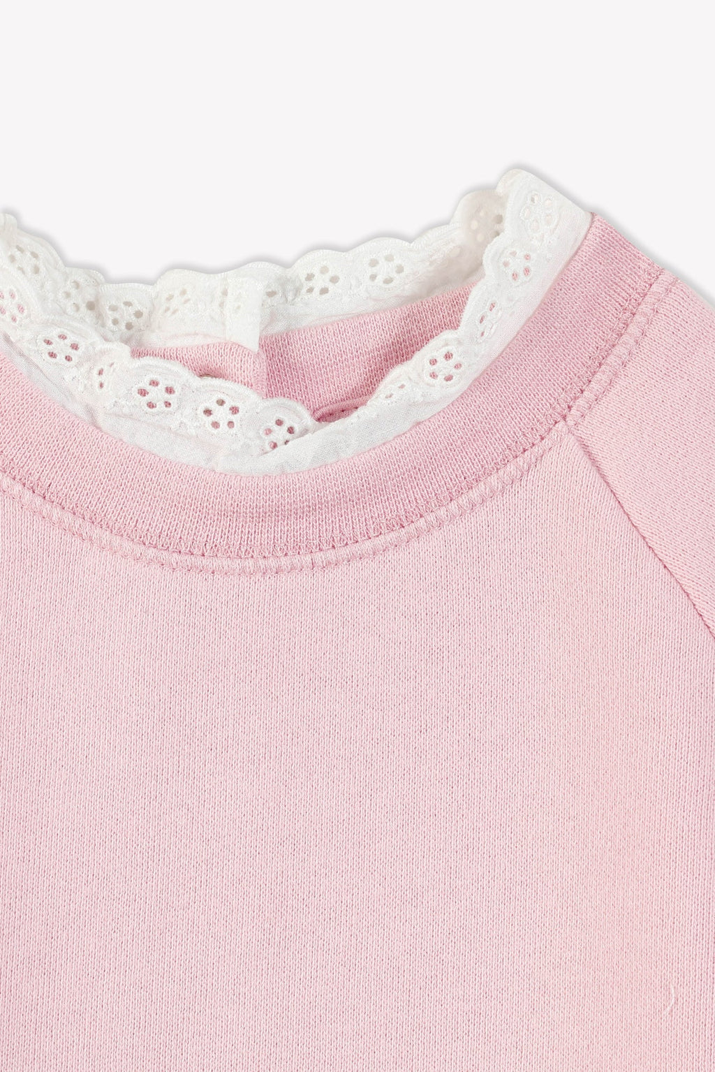 Sweat - Bébé Molleton Col Dentelle Coton Bio