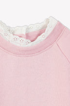 Sweat - Bébé Molleton Col Dentelle Coton Bio