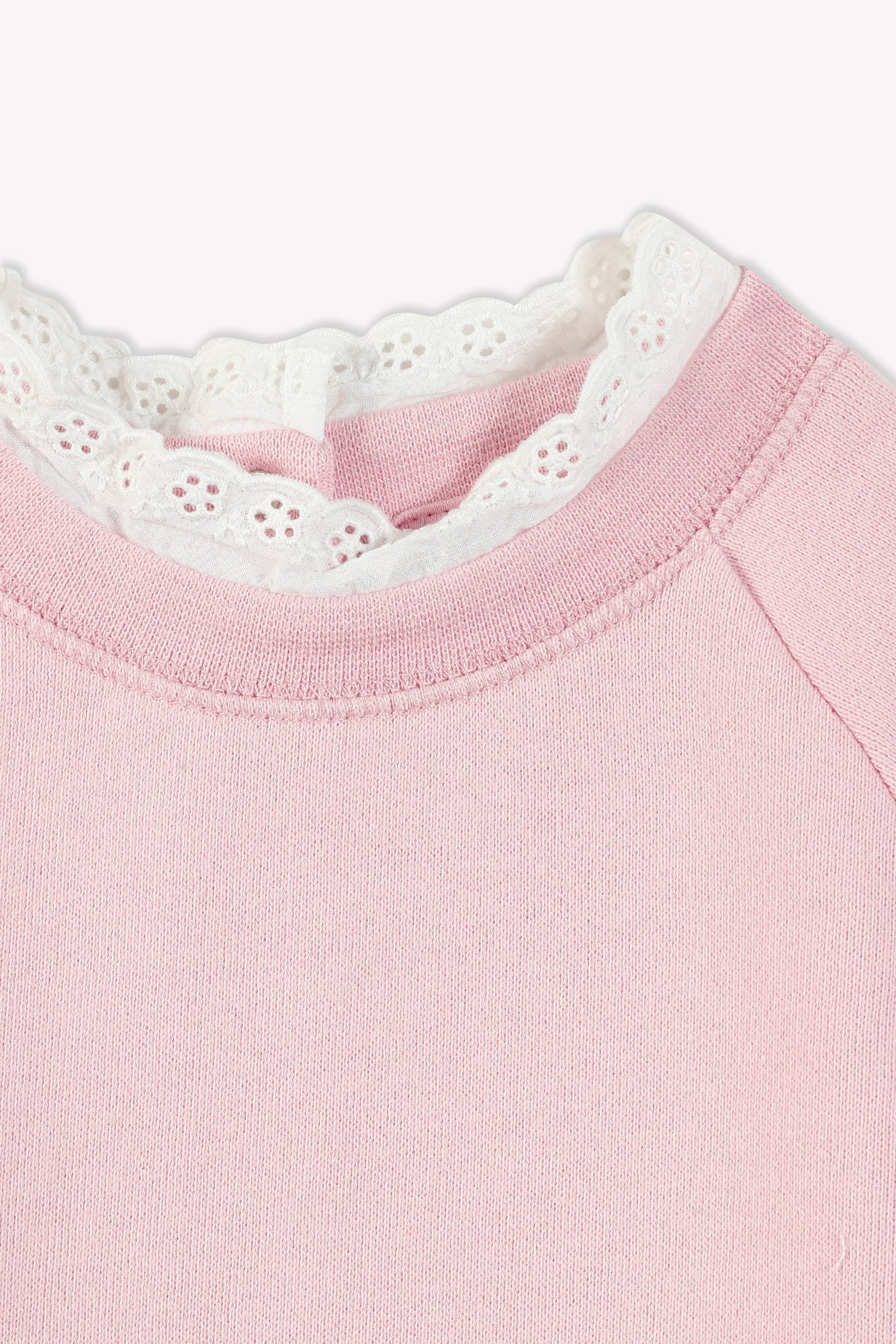 Sweat - Bébé Molleton Col Dentelle Coton Bio