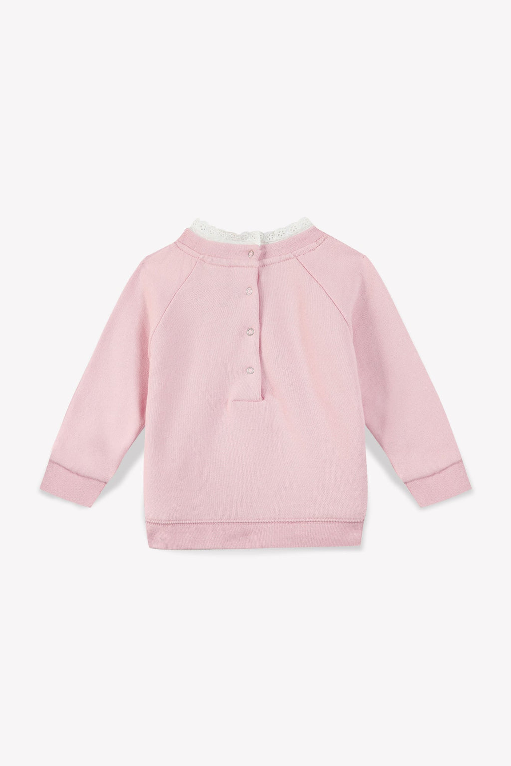 Sweat - Bébé Molleton Col Dentelle Coton Bio
