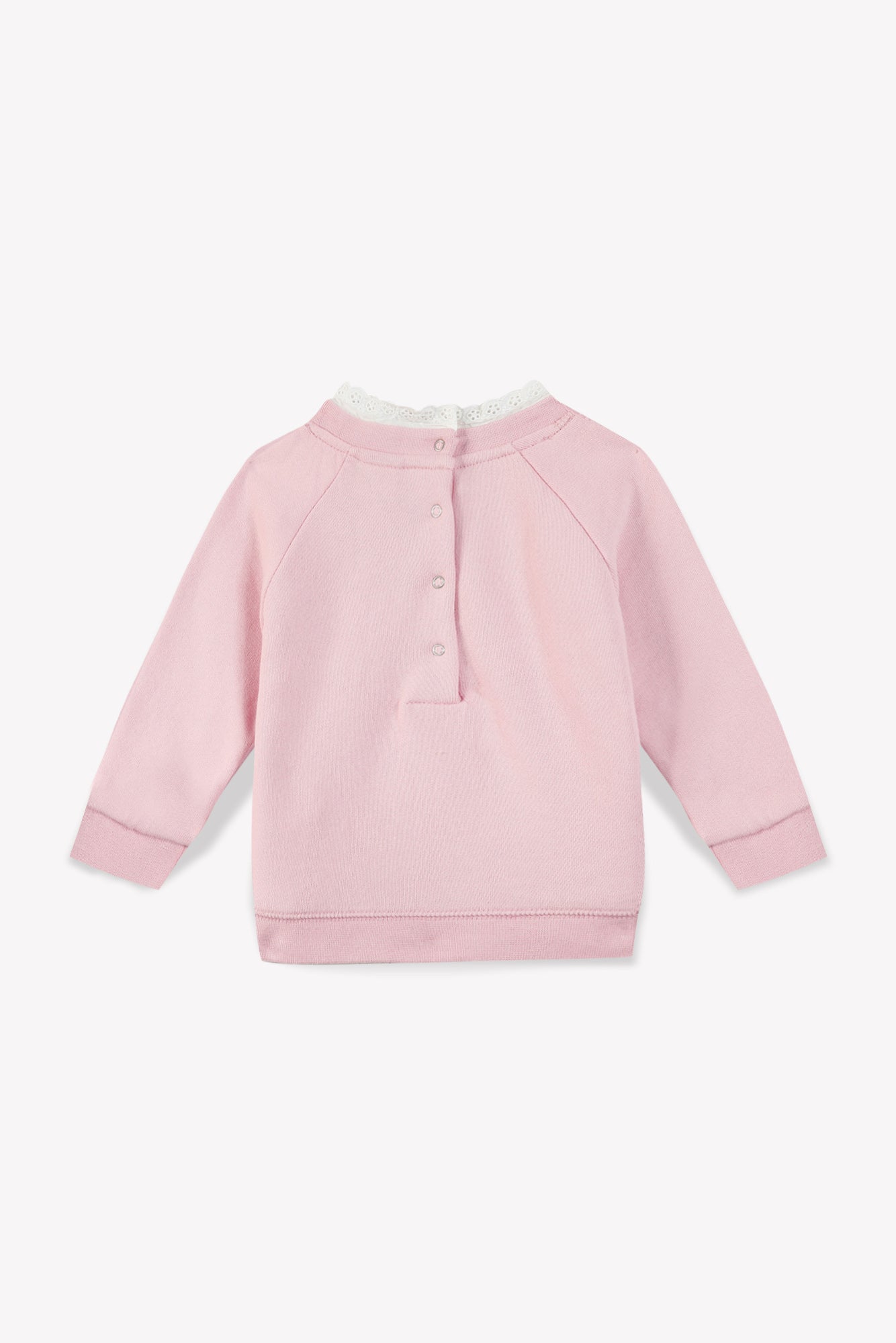 Sweat - Bébé Molleton Col Dentelle Coton Bio