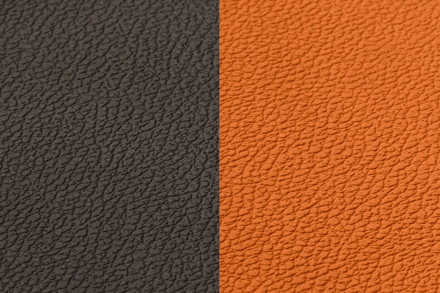 Set De Table Curve Réversible - 6 Pièces - Cuir Recyclé Orange Et Chocolat