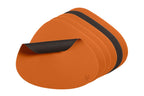Set De Table Curve Réversible - 6 Pièces - Cuir Recyclé Orange Et Chocolat