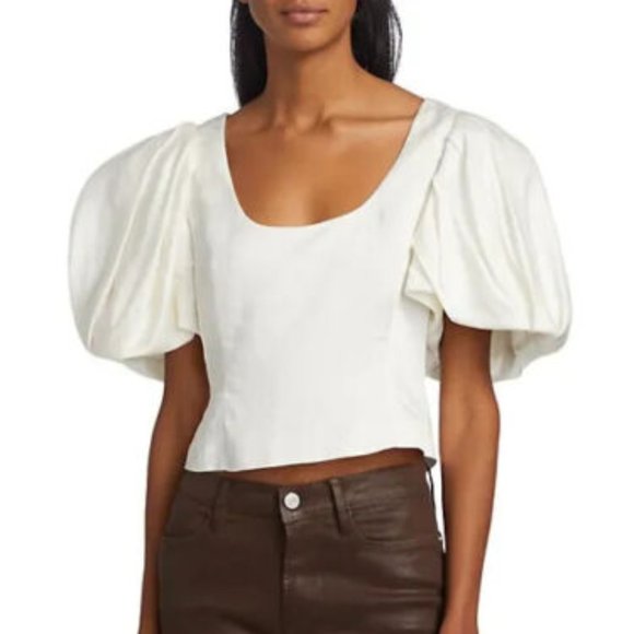 Top Puff Sleeve Uneck - Off White