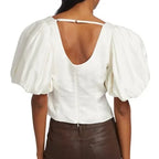 Top Puff Sleeve Uneck - Off White