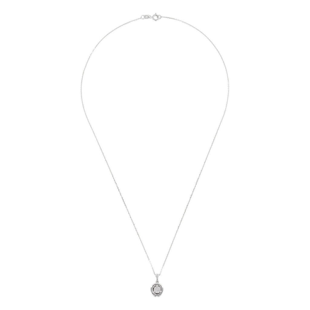 Pendentif "Round & Round" Diamants 0,06/8 - Or Blanc 375/1000