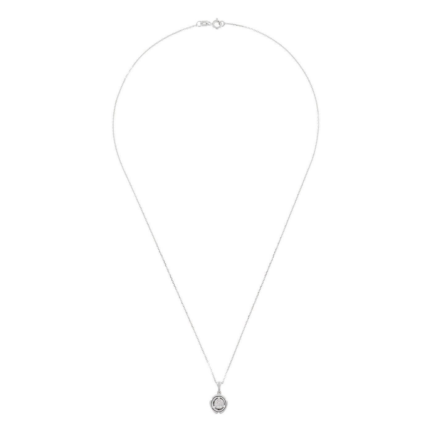 Pendentif "Round & Round" Diamants 0,06/8 - Or Blanc 375/1000