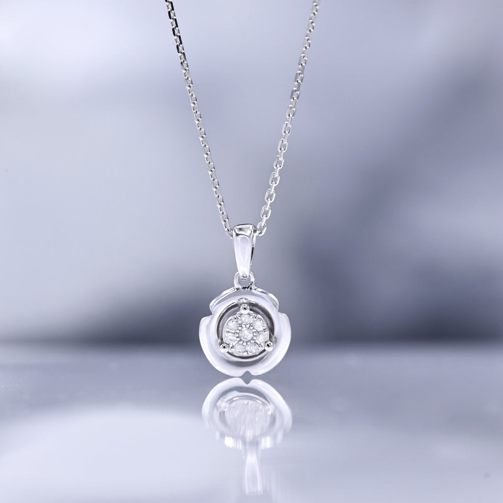 Pendentif "Round & Round" Diamants 0,06/8 - Or Blanc 375/1000