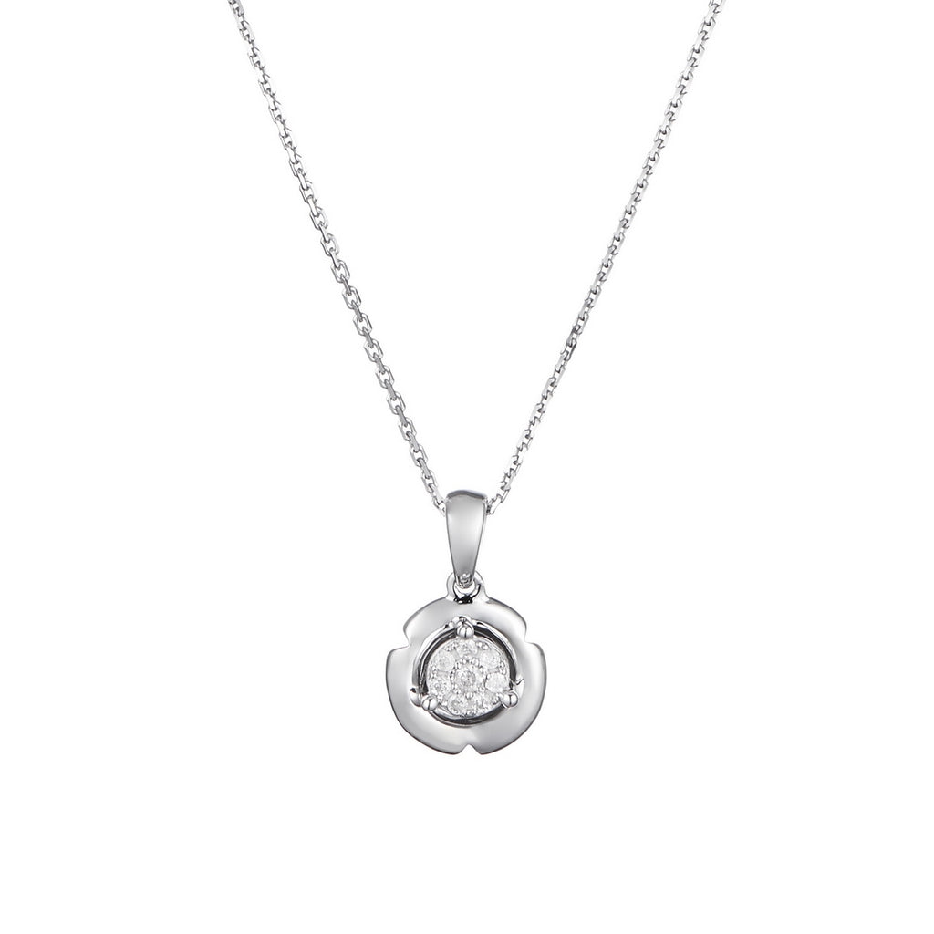 Pendentif "Round & Round" Diamants 0,06/8 - Or Blanc 375/1000