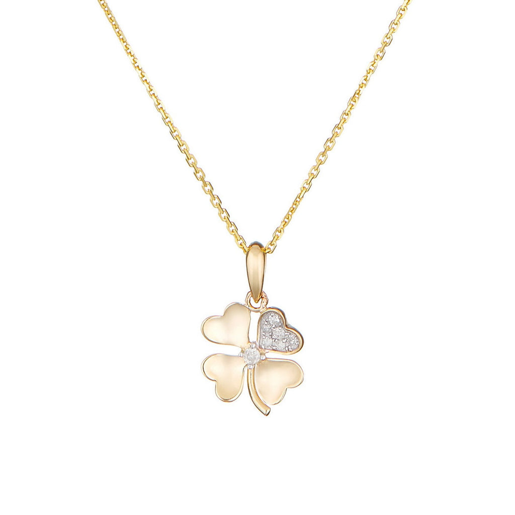 Pendentif "Dites-Le Avec Une Fleur" Diamants 0,05/7 - Or Jaune 375/1000