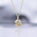 Pendentif "Dites-Le Avec Une Fleur" Diamants 0,05/7 - Or Jaune 375/1000