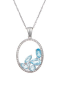 Pendentif "Bleuet" D0,18/50 & Topaze 1,75/6 - Or Blanc 375/1000