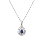 Pendentif "Océane" D0,09/26 & Saphir 0,30/1 - Or Blanc 375/1000