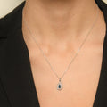 Pendentif "Océane" D0,09/26 & Saphir 0,30/1 - Or Blanc 375/1000