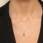 Pendentif "Océane" D0,09/26 & Saphir 0,30/1 - Or Blanc 375/1000
