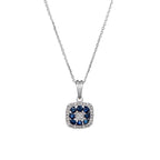Pendentif "Volga" Diamants 0,03/8 & Saphir 0,58/8 - Or Blanc 375/1000