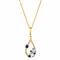 Pendentif "Saphir Elixir" D0,01/2 & Topaze Bleue 0,48/2 & Saphir 0,25/4