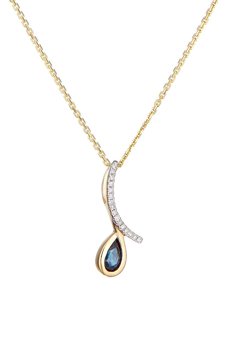 Pendentif "Oka" D0,05/16 & Saphir 0,35/1 - Or Jaune 375/1000