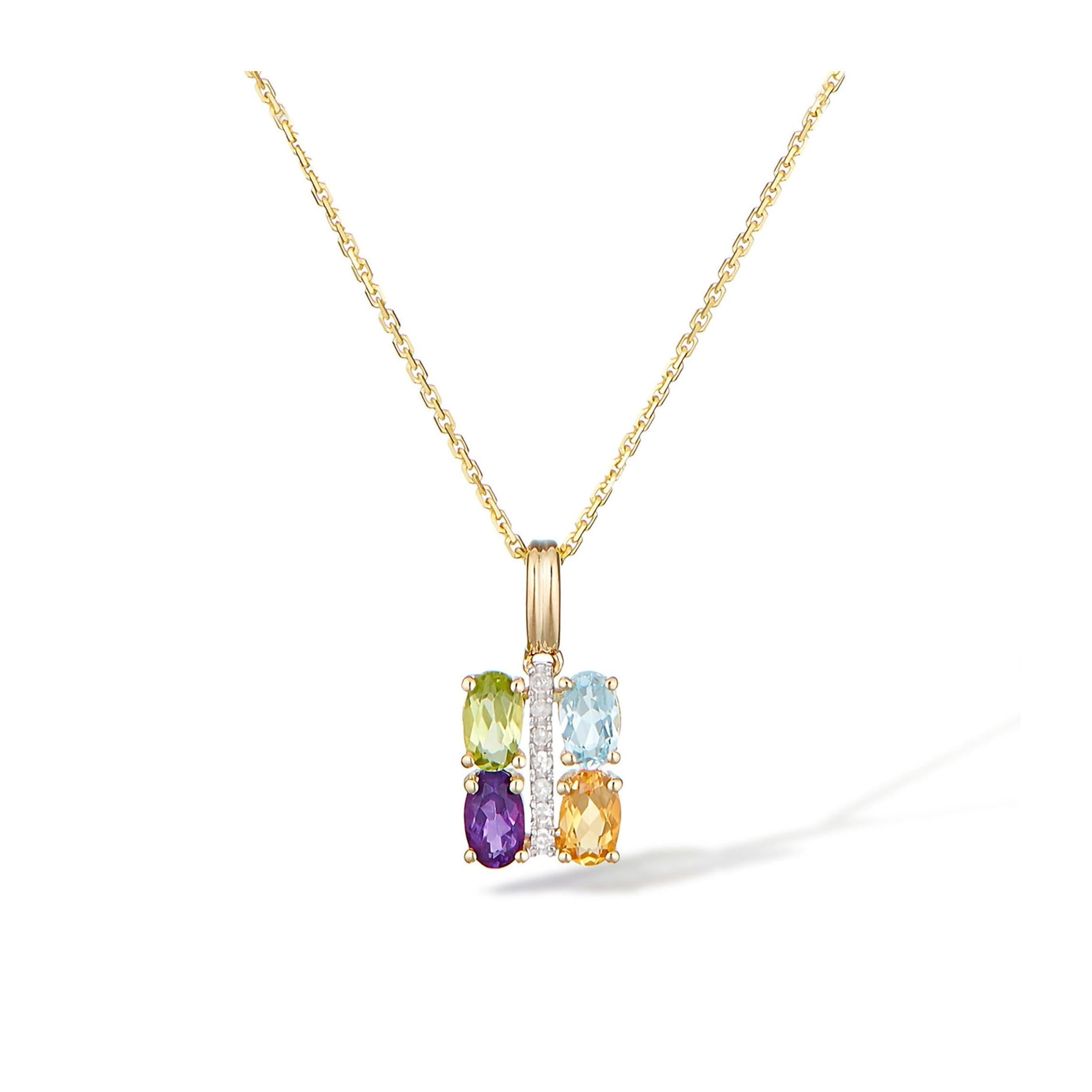 Pendentif "Cayuga" D0,04/7 Citrine 0,22/1 Améthyste 0,26/1 Topaze 0,35/1 & Périd