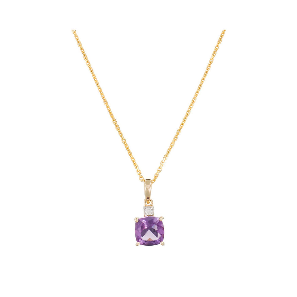 Pendentif "Tonga" D0,02/1 & Améthyste 1,5/1 - Or Jaune 375/1000