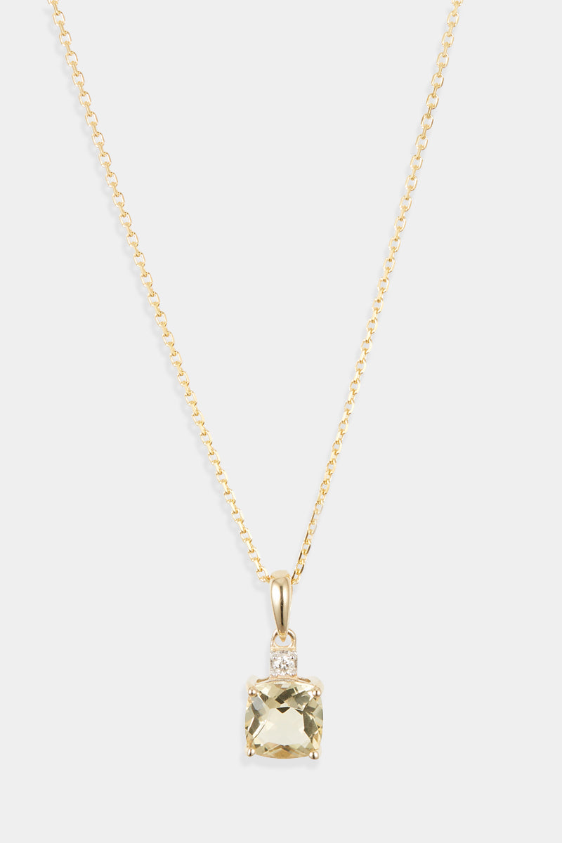 Pendentif "Tonga" D0,016/1 & Lemon Quartz 1,05/1 - Or Jaune 375/1000